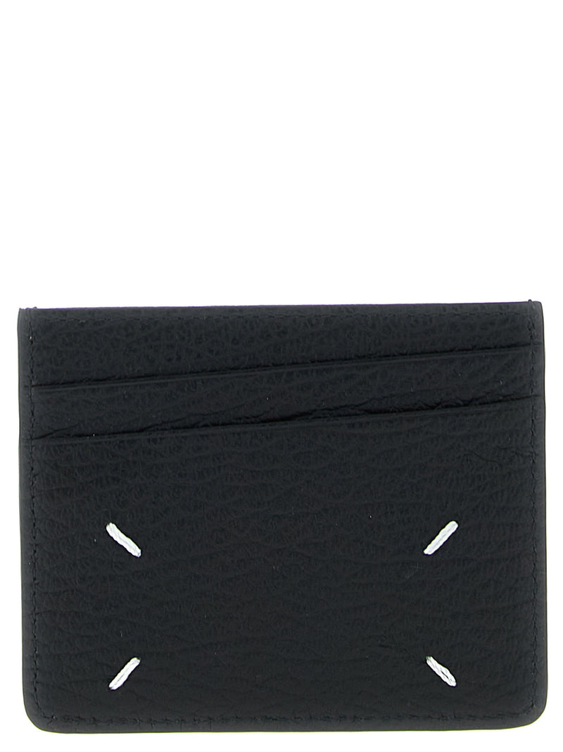 Porte-cartes en cuir de veau noir Maison Margiela