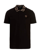 Versace Black Cotton Polo Shirt - Sophisticated Casual Wear
