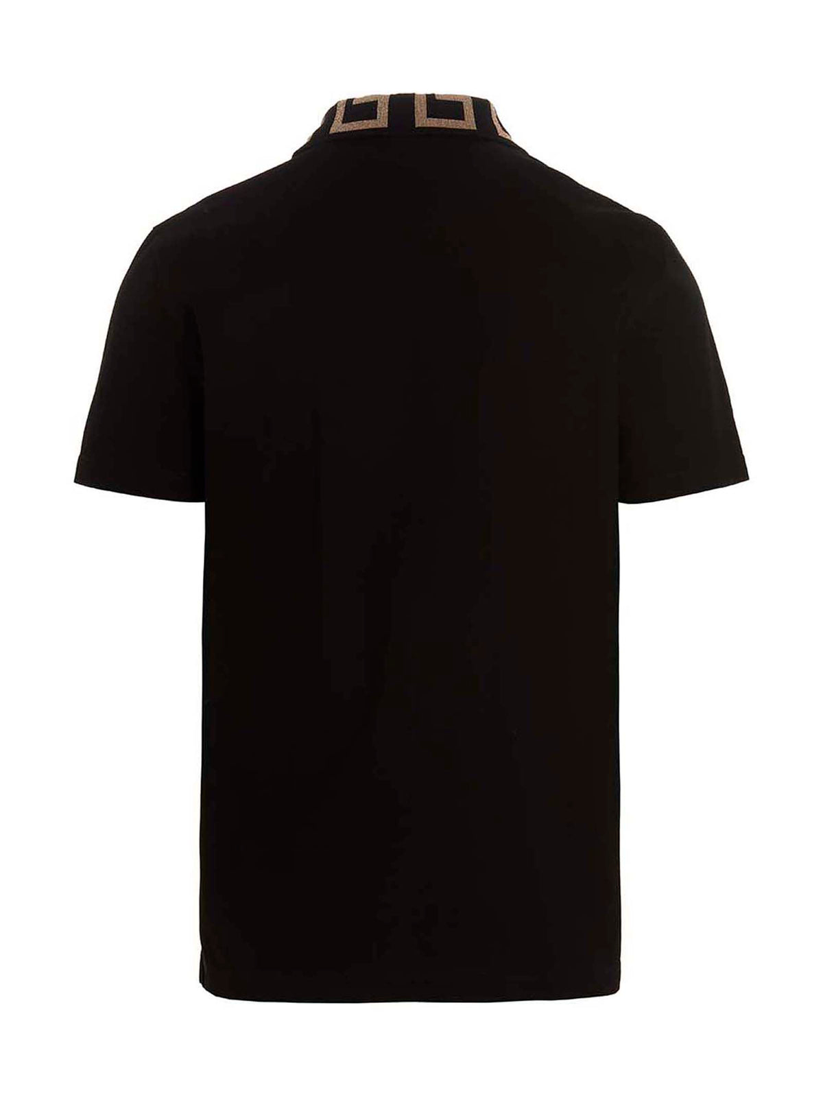 Versace Black Cotton Polo Shirt - Sophisticated Casual Wear