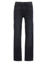 Mother Denim Black Cotton Slim Fit Jeans