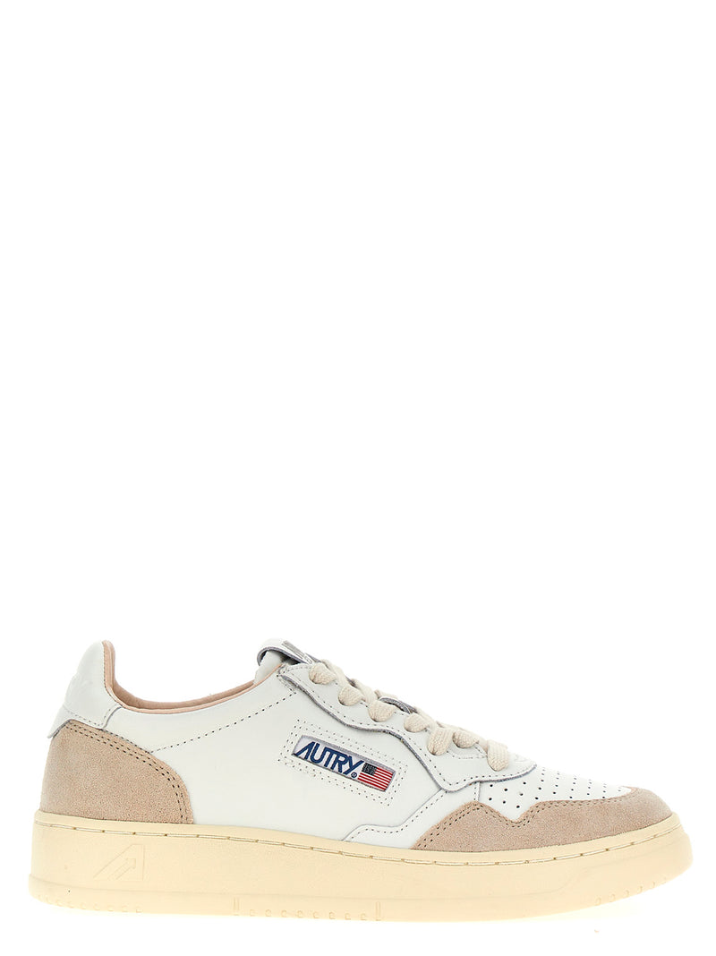 Autry Medalist Low Beige Cowhide Low Top Sneakers for Women