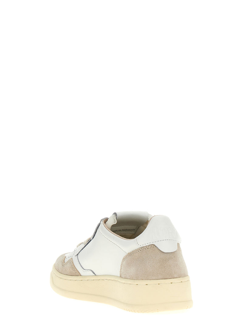 Autry Medalist Low Beige Cowhide Low Top Sneakers for Women
