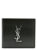Portefeuille Saint Laurent en cuir noir