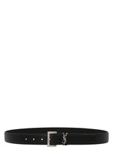 Ceinture Saint Laurent en veau noir