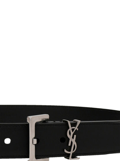 Saint Laurent Black Calfskin Regular Belt