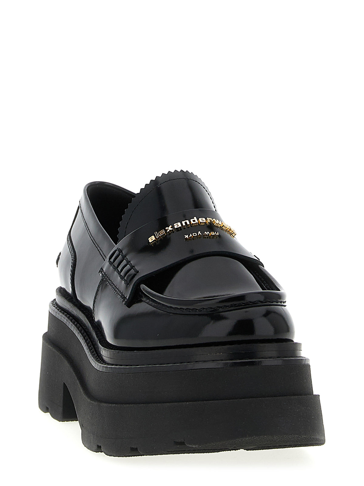 Alexander Wang Carter Platform Black Cowhide Loafers