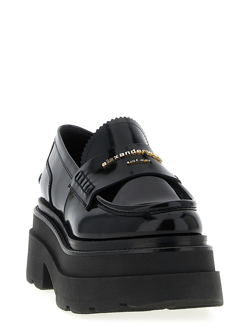 Alexander Wang Carter Platform Black Cowhide Loafers
