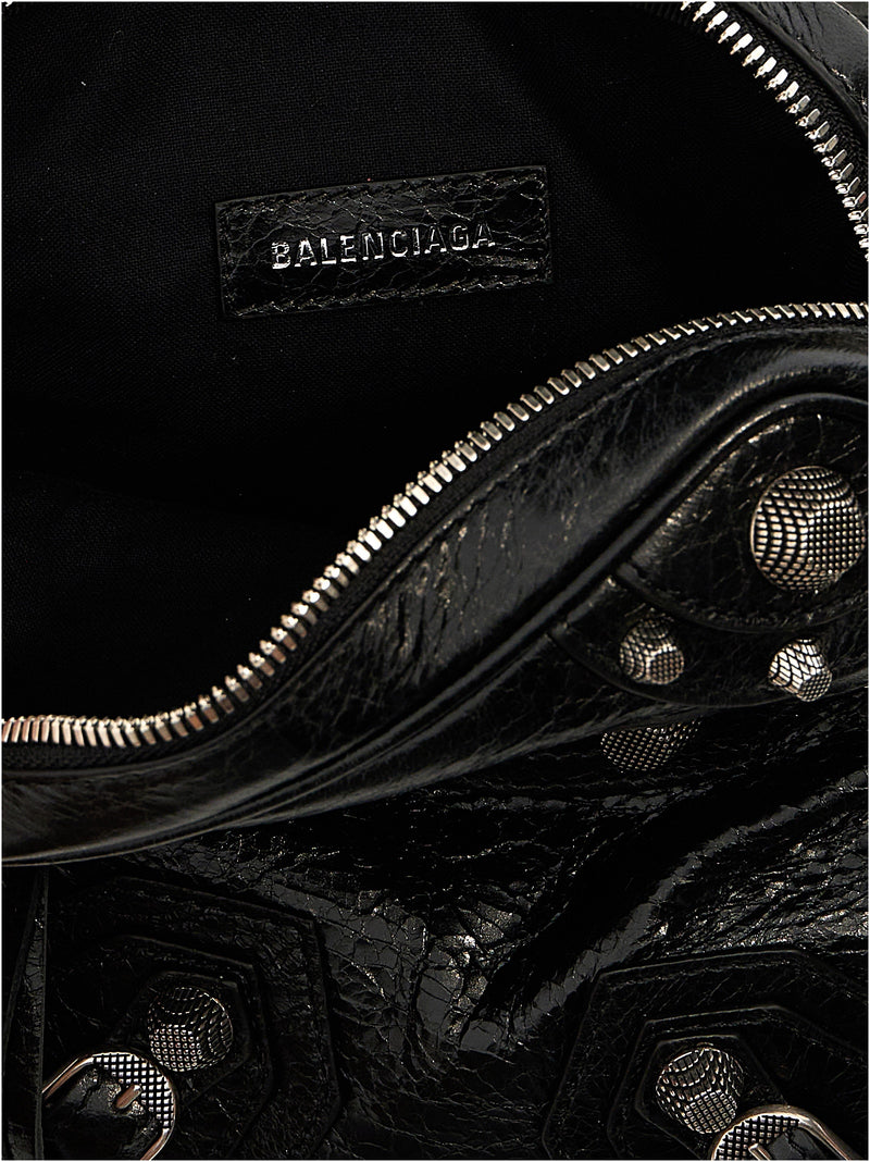 Balenciaga Le Cagole Men Black Lamb Leather Crossbody Bag