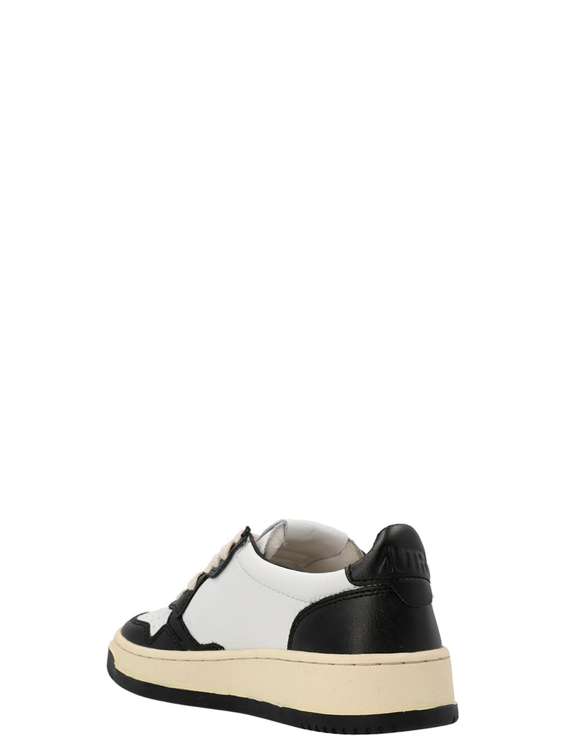 Baskets basses bicolores en cuir de vachette Autry