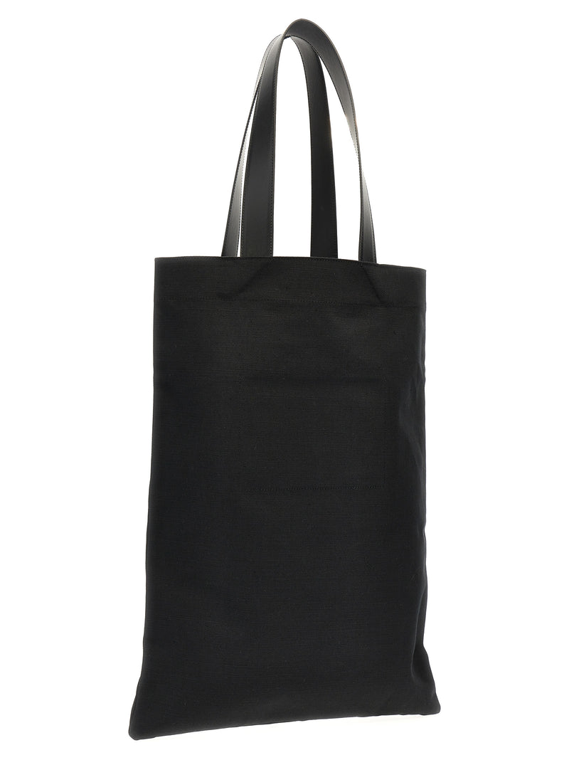 Jil Sander Black Cotton Tote Bag - Flat Shopper