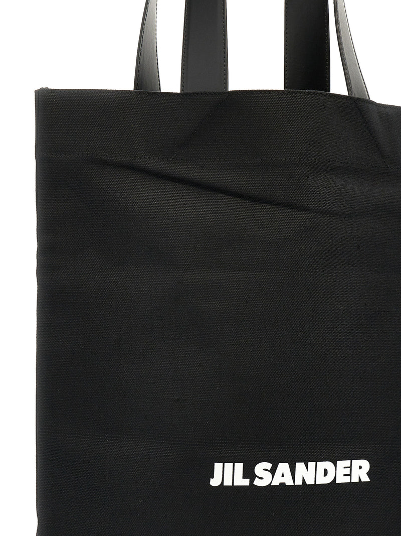 Jil Sander Black Cotton Tote Bag - Flat Shopper