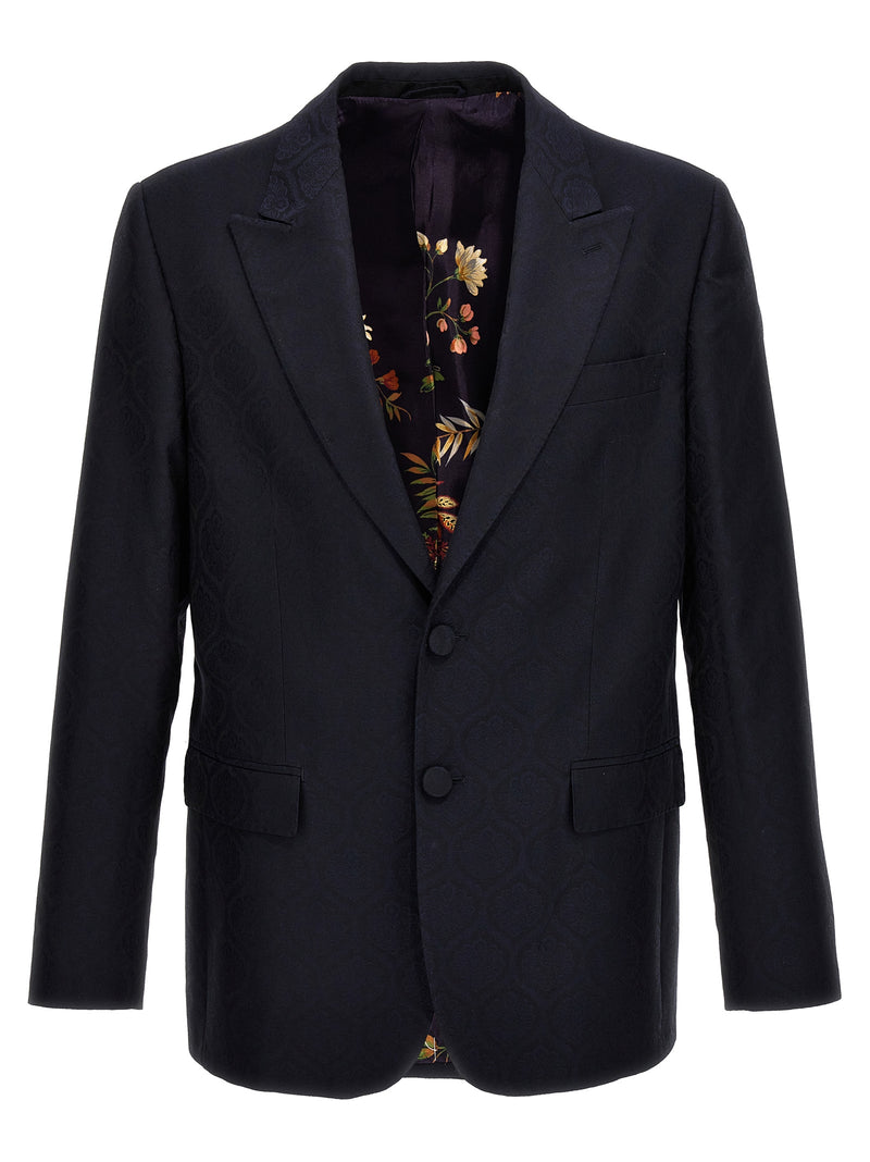 Etro Blue Cotton Blazer - Elegant Tailored Jacket
