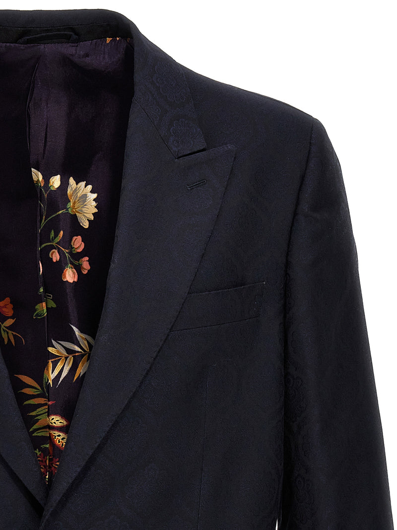 Etro Blue Cotton Blazer - Elegant Tailored Jacket