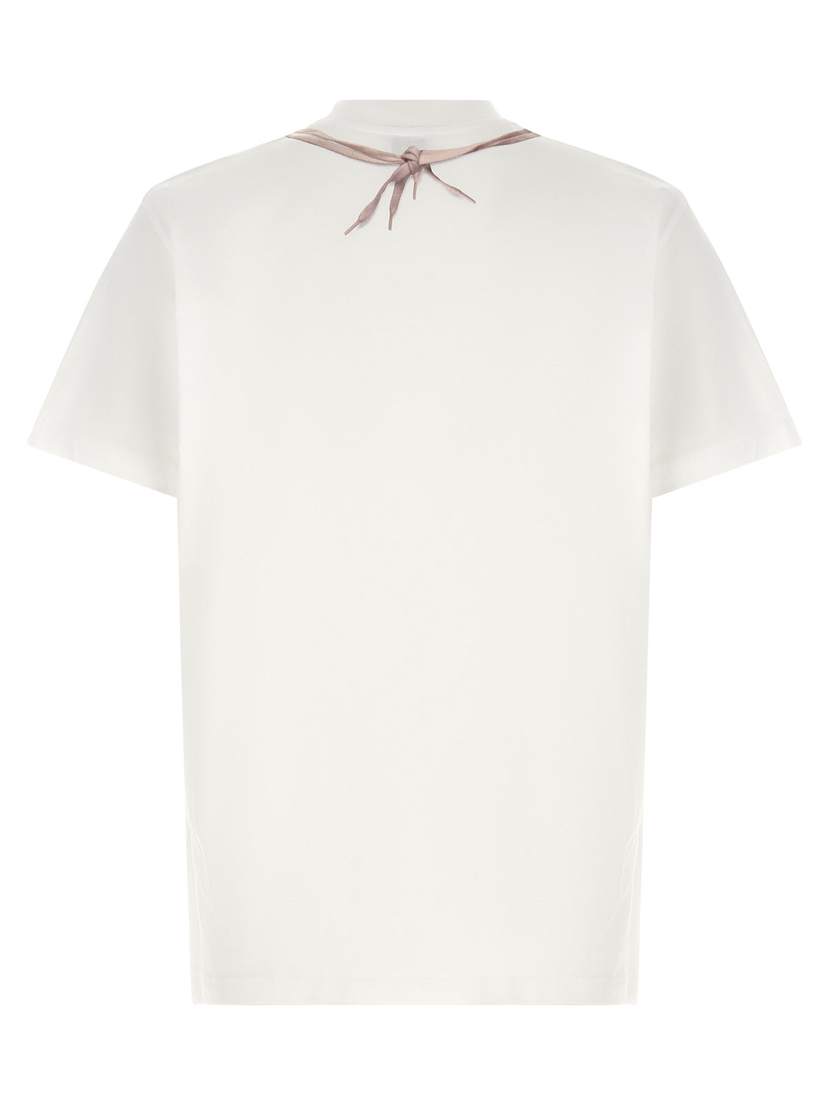 Moschino White Cotton T-Shirt with Boxing Glove Print