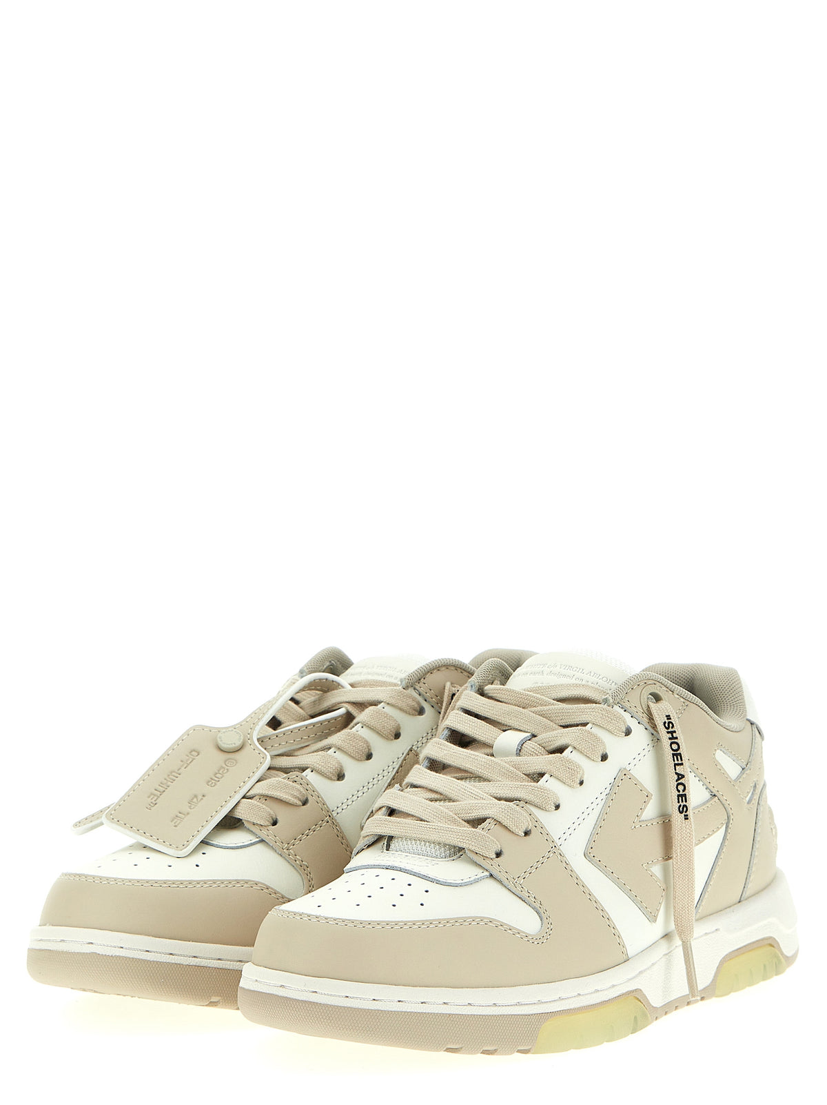 Baskets basses Off-White en veau beige
