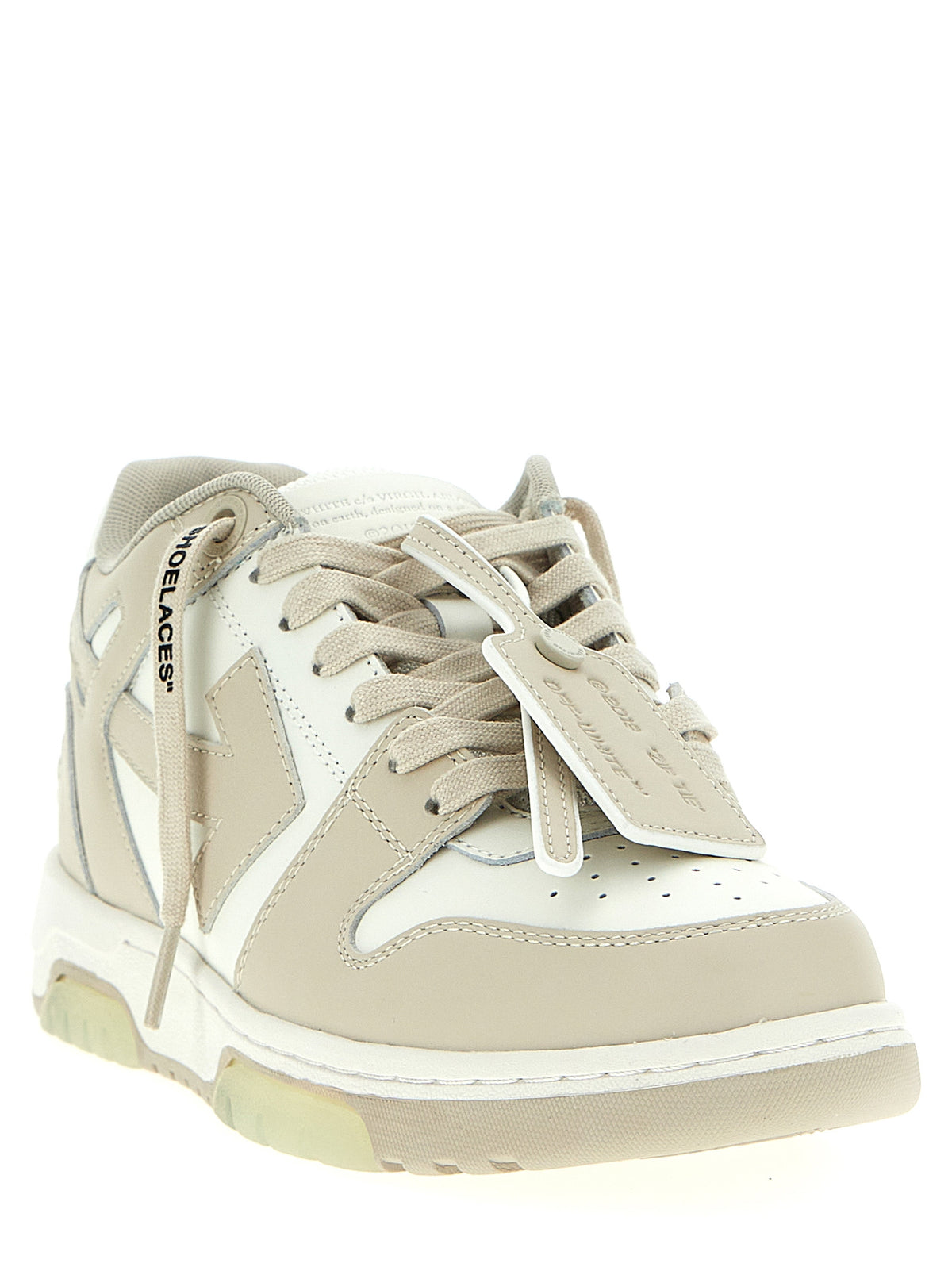 Baskets basses Off-White en veau beige