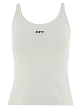 T-shirt sans manches en coton blanc Off-White