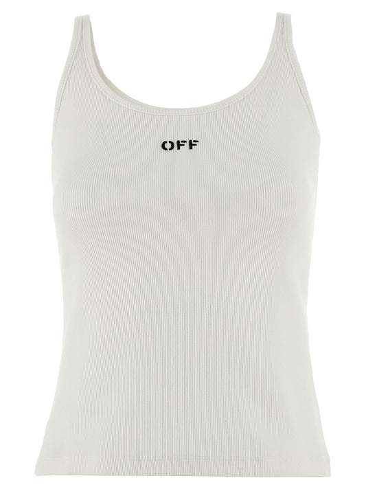 T-shirt sans manches en coton blanc Off-White