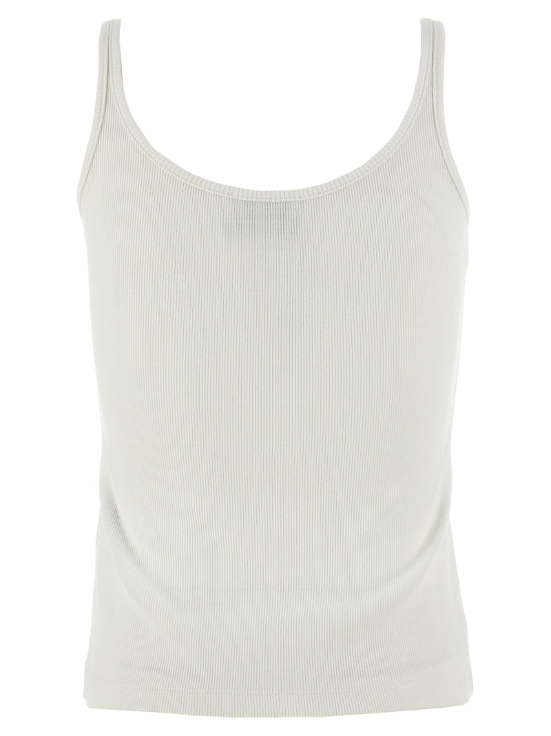 Off-White White Cotton Sleeveles T-Shirt