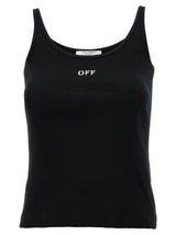 T-shirt sans manches en coton noir Off-White