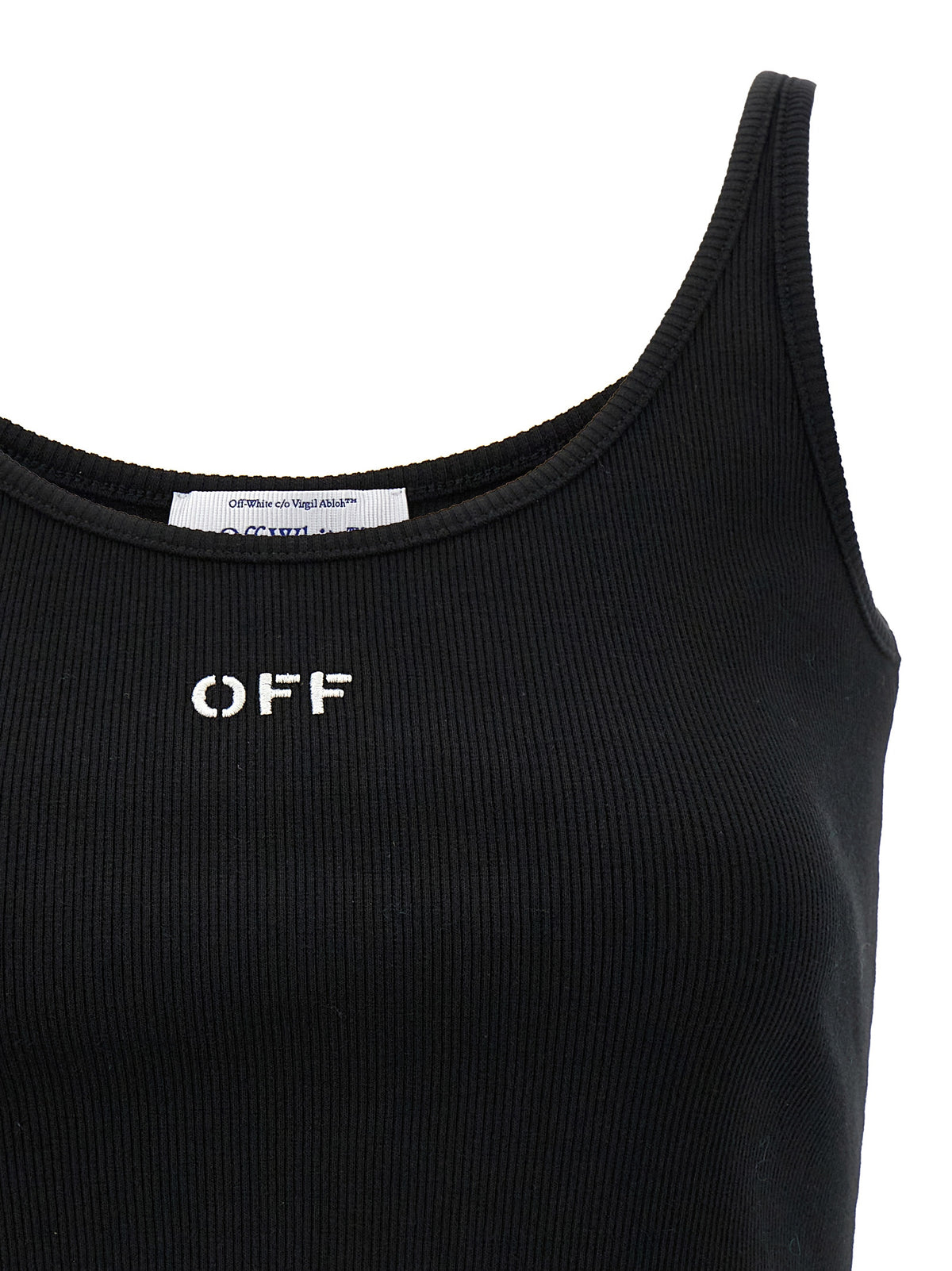 T-shirt sans manches en coton noir Off-White