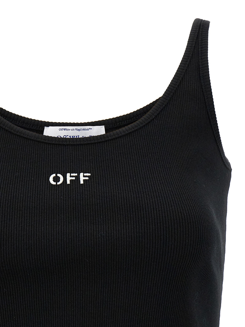 T-shirt sans manches en coton noir Off-White