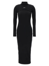 Off-White Black Cotton Midi Dress