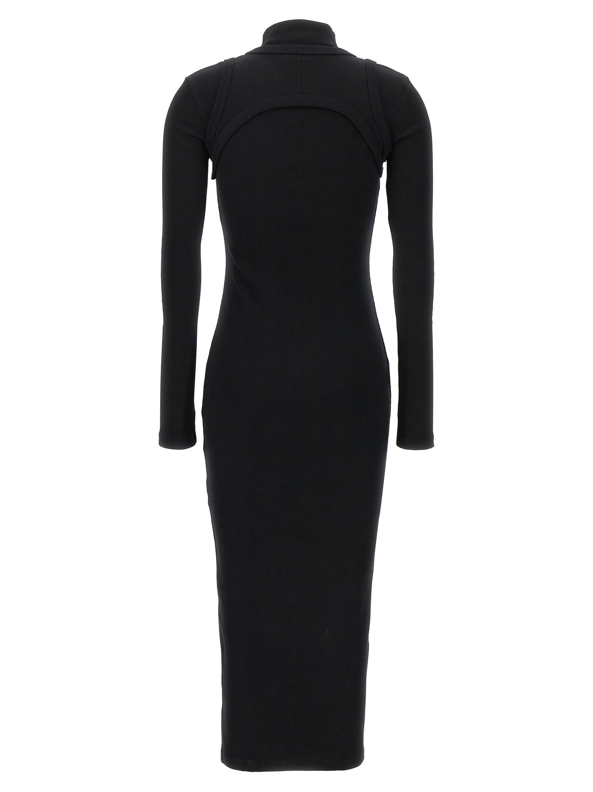 Off-White Black Cotton Midi Dress