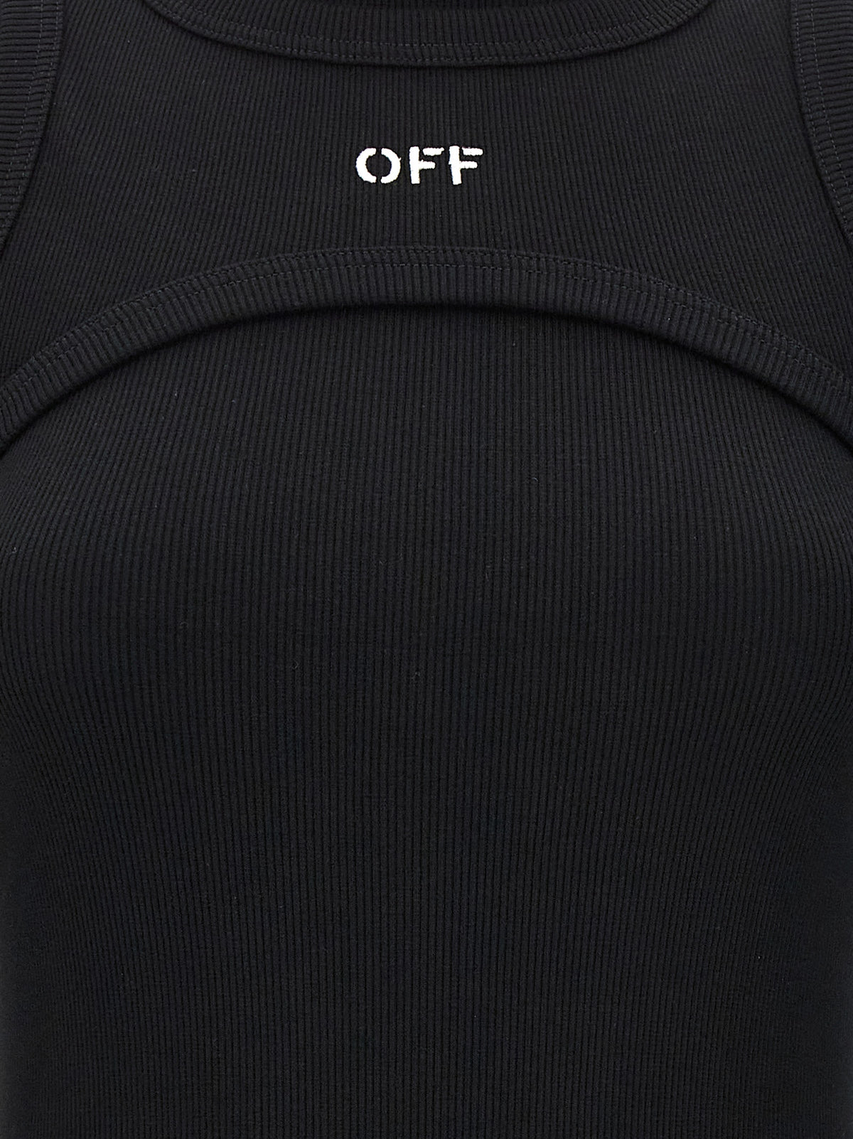 Off-White Black Cotton Midi Dress