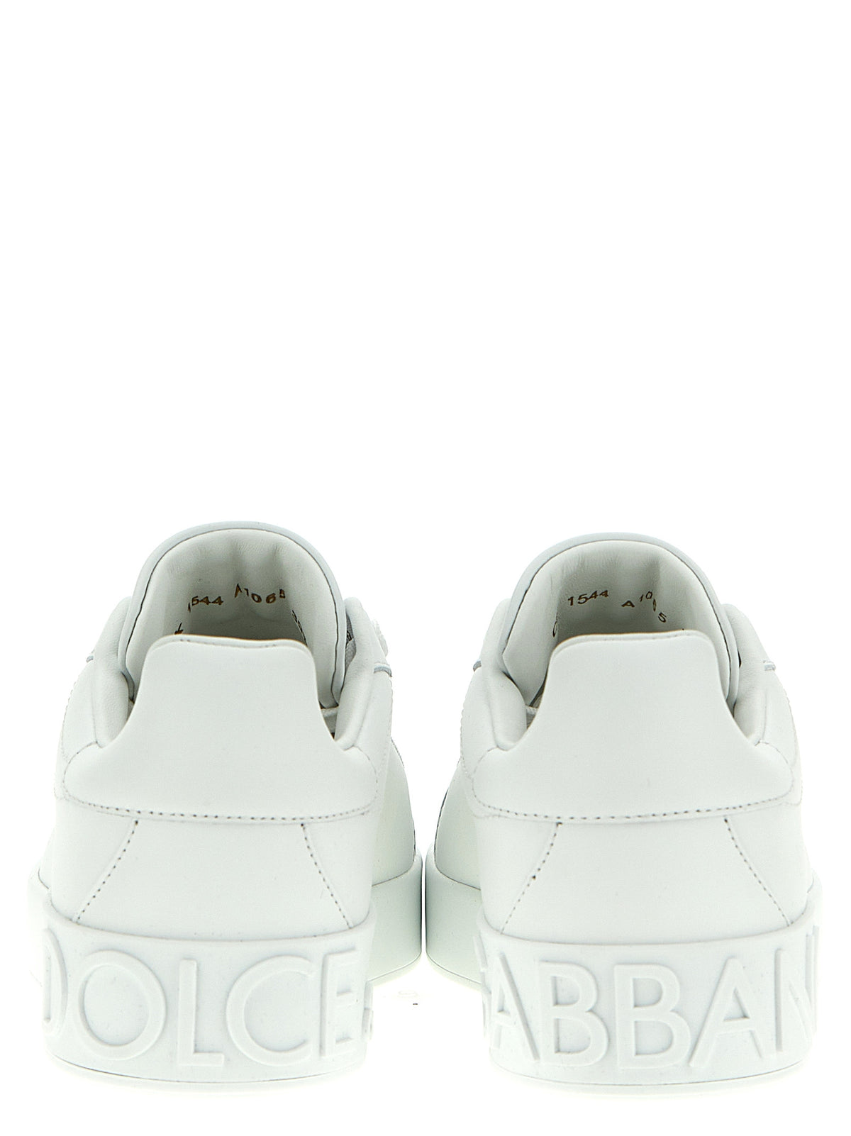 Dolce & Gabbana White Calfskin Portofino Low Top Sneakers