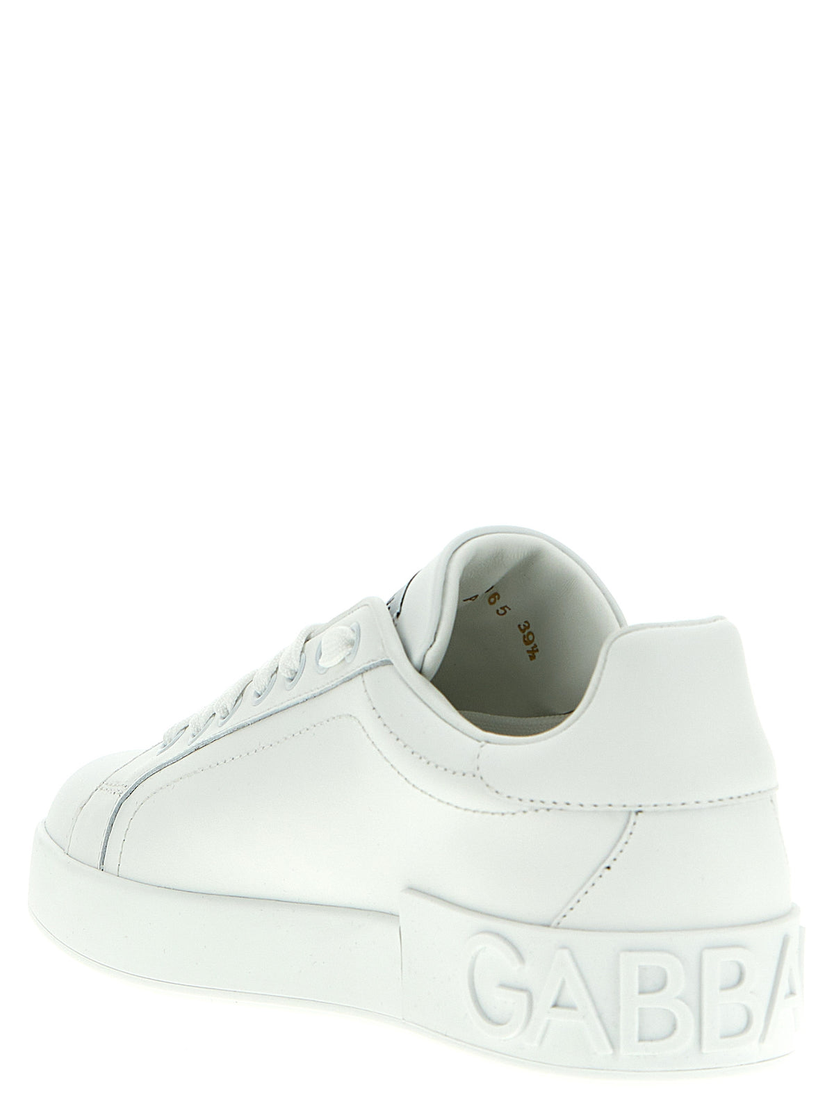 Dolce & Gabbana White Calfskin Portofino Low Top Sneakers