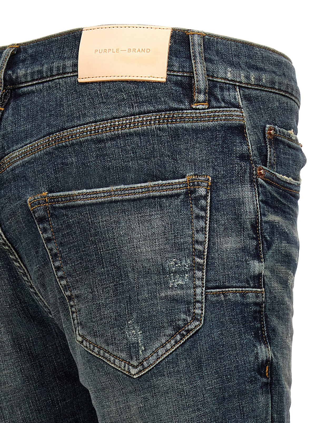 Jeans évasé en coton bleu-violet