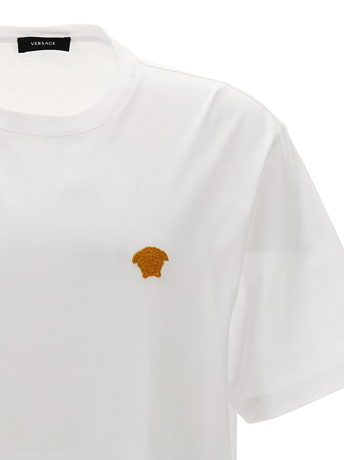 Versace White Cotton T-Shirt with Medusa Logo