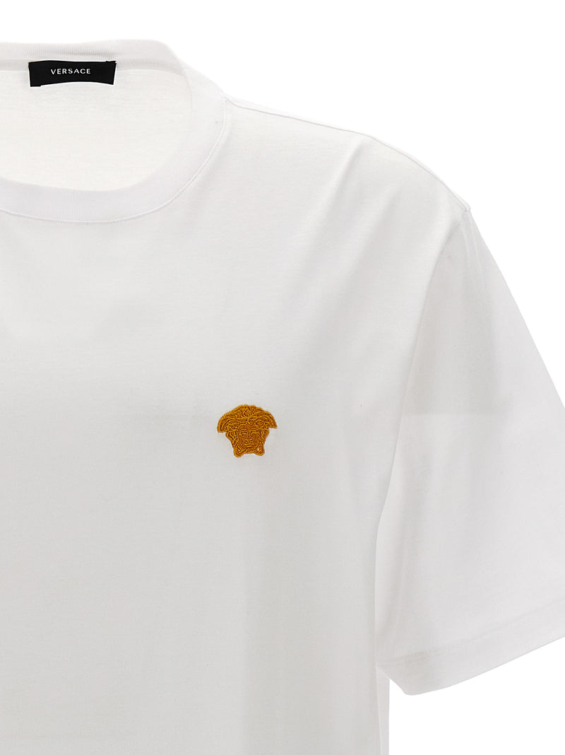 Versace White Cotton T-Shirt with Medusa Logo