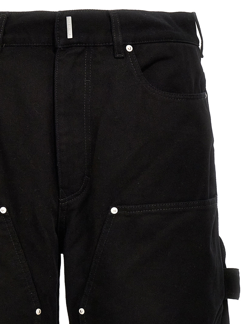 Givenchy Black Cotton Zip Off Carpenter Jeans