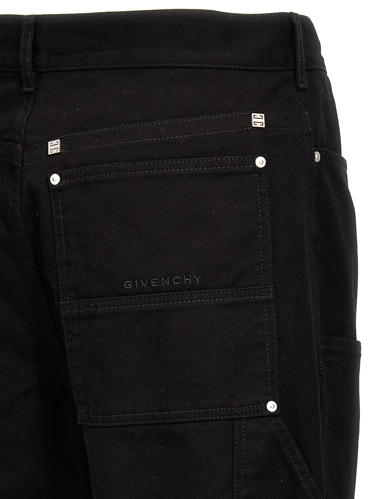Givenchy Black Zip Off Carpenter Jeans for Men