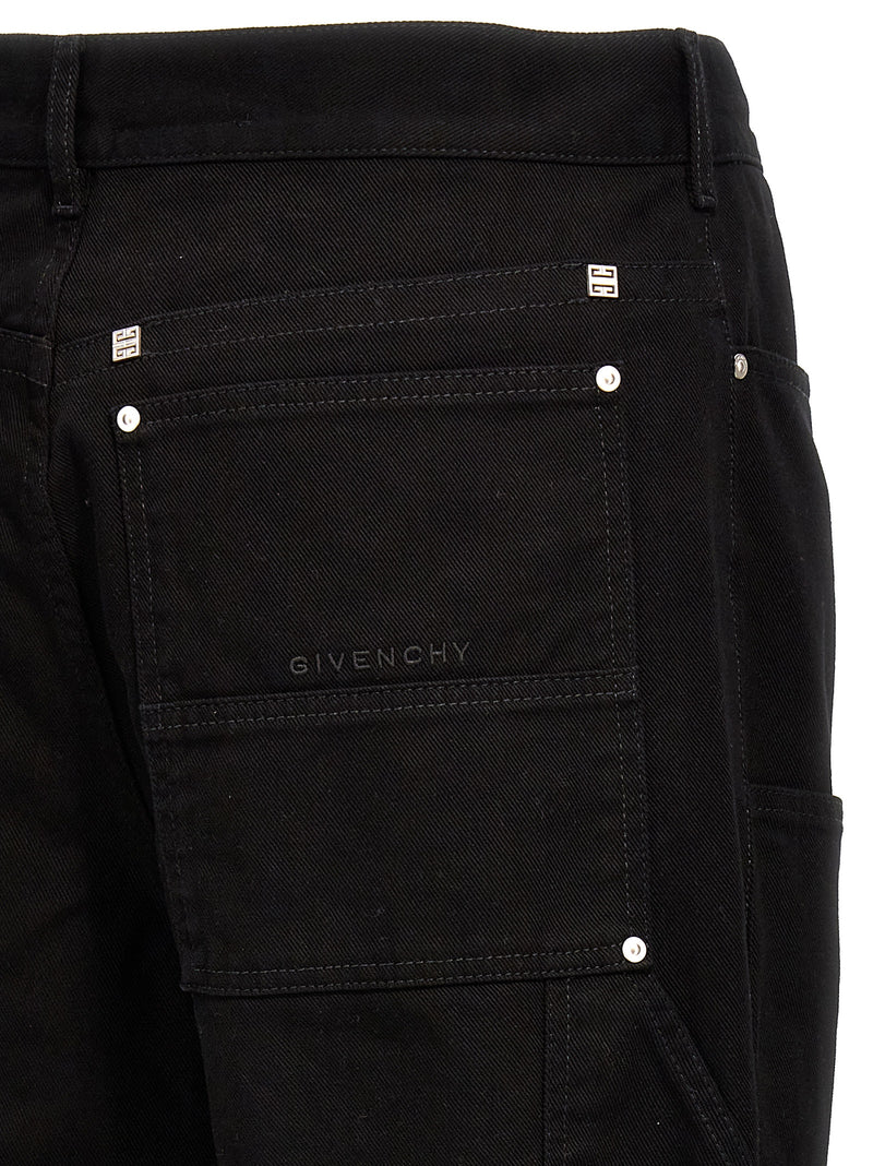 Givenchy Black Cotton Zip Off Carpenter Jeans