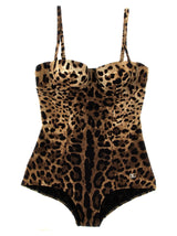 Maillot de bain une pièce Dolce & Gabbana en polyamide marron