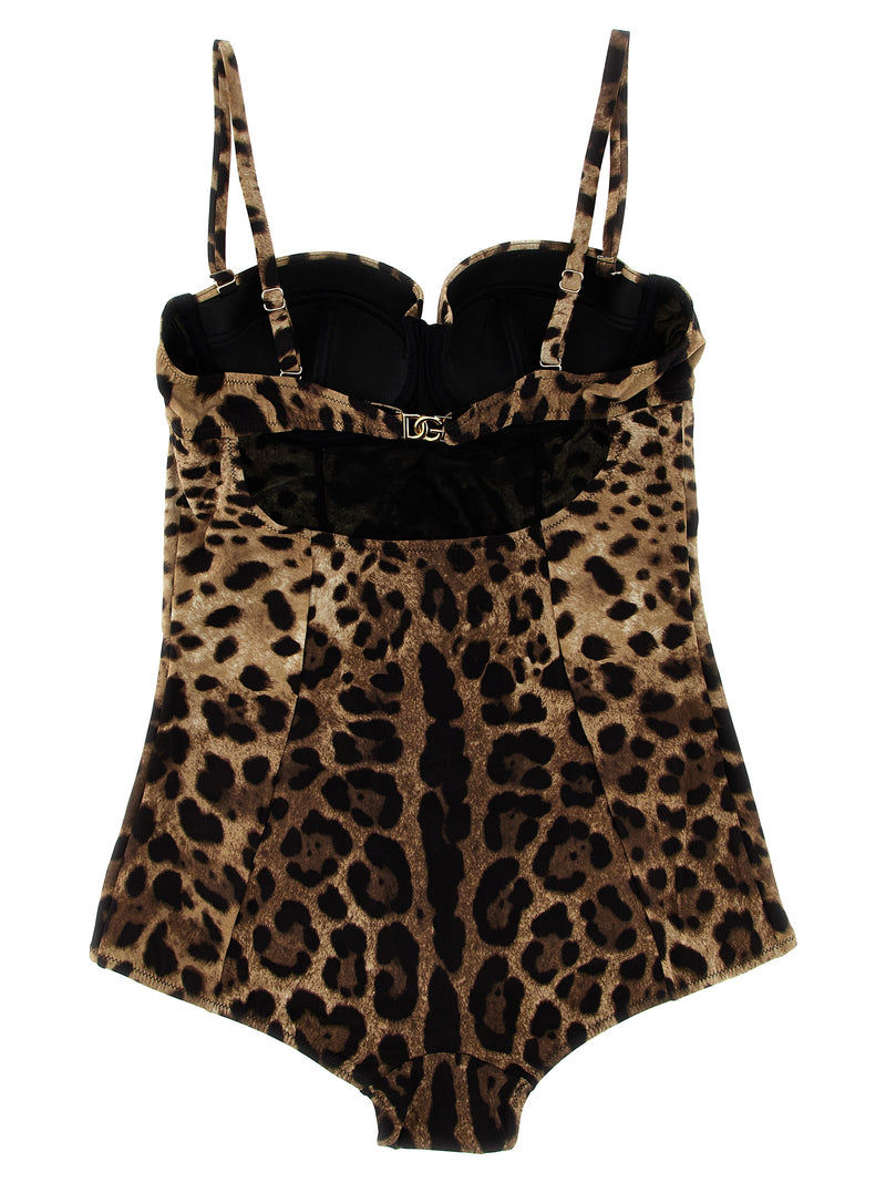 Maillot de bain une pièce Dolce & Gabbana en polyamide marron