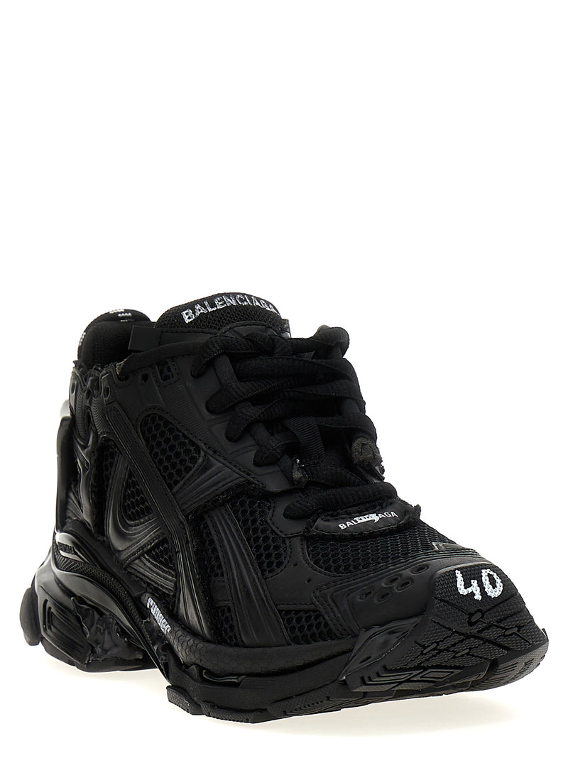 Balenciaga Runner Gradient Black Polyester Athletic Sneakers