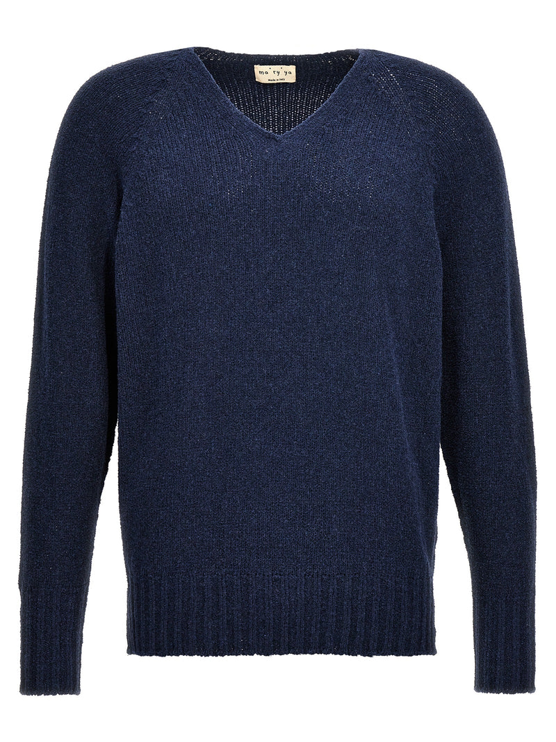 MA'RY'YA Blue Cotton Cardigan for Men