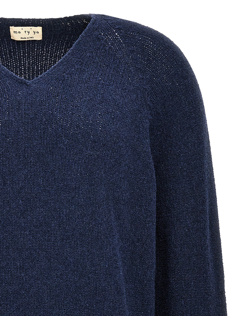 MA'RY'YA Blue Cotton Cardigan for Men