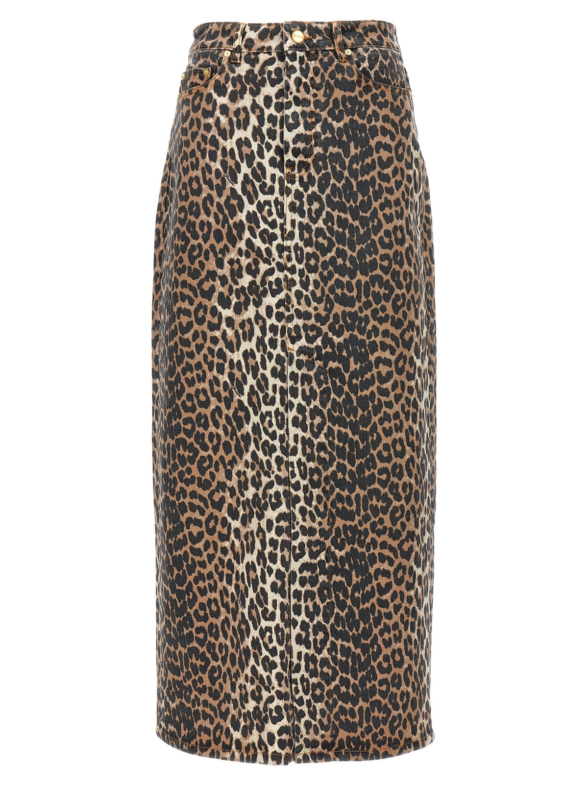 Mini-jupe Ganni en coton biologique marron