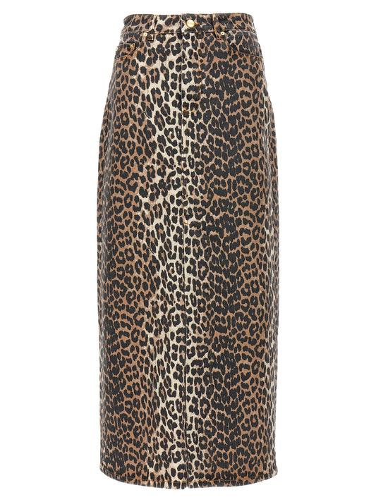 Mini-jupe Ganni en coton biologique marron