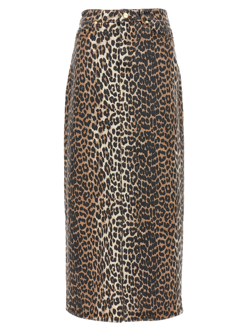 Mini-jupe Ganni en coton biologique marron