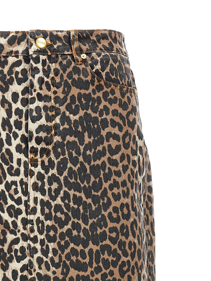 Ganni Brown Organic Cotton Mini Skirt