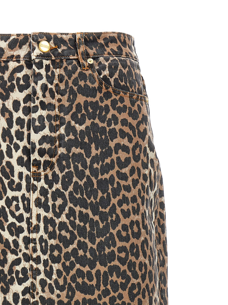 Mini-jupe Ganni en coton biologique marron