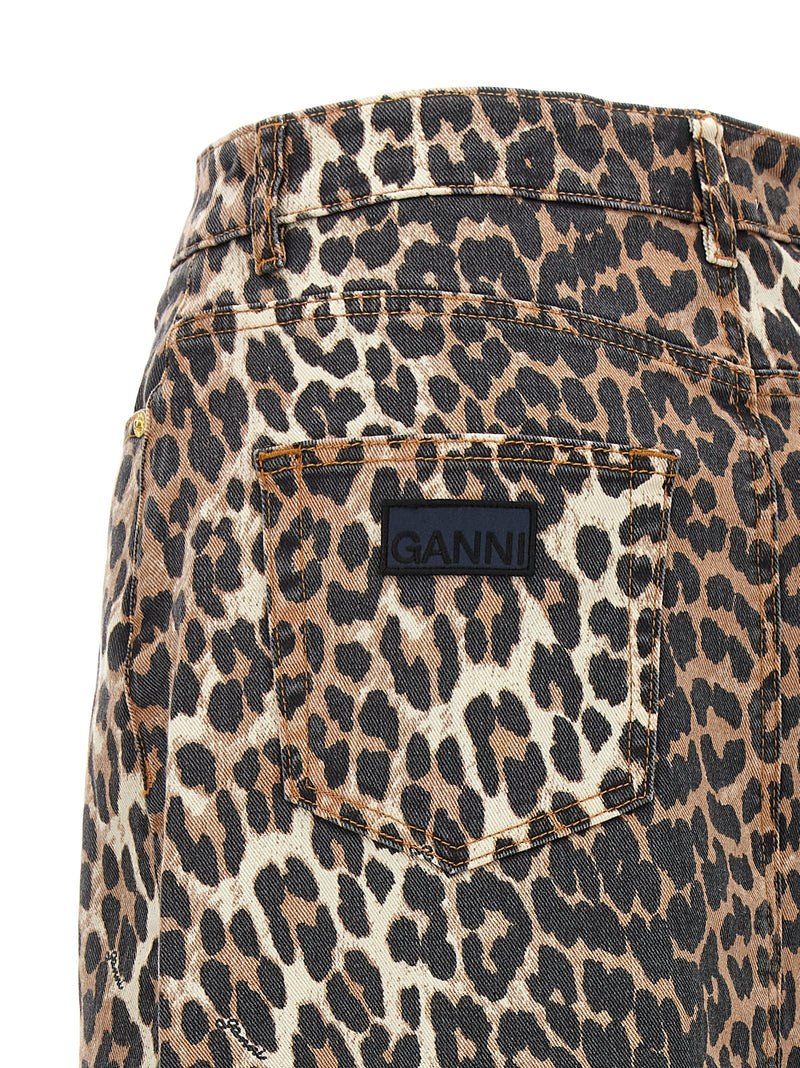 Mini-jupe Ganni en coton biologique marron