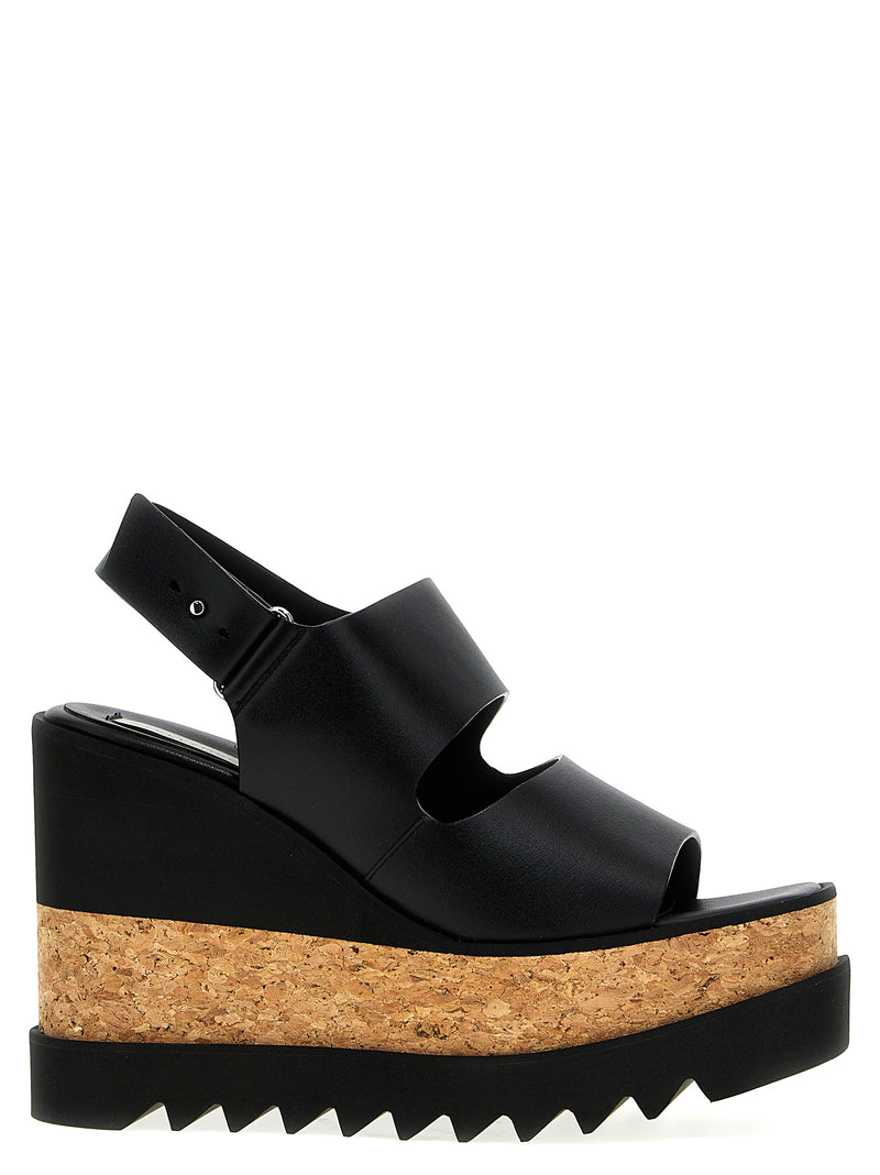 Sandales compensées Stella McCartney en polyester noir