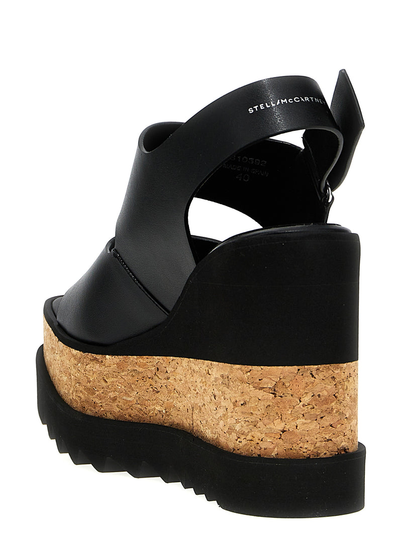 Sandales compensées Stella McCartney en polyester noir